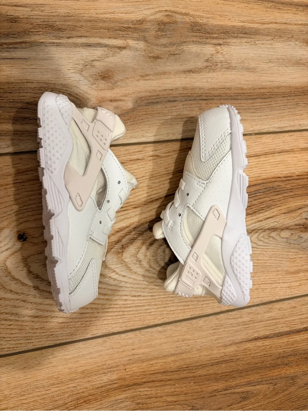 Kids Nike Air Huarache Neutral White & Cream Athletic Sneakers